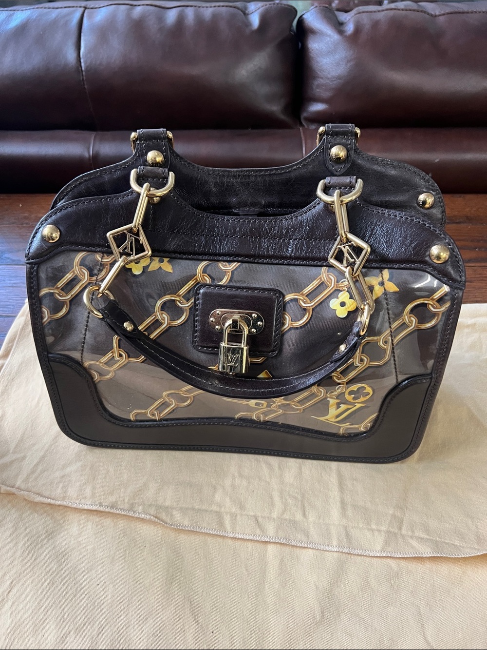 CHARMS LOUIS VUITTON LEATHER SATCHEL BAG